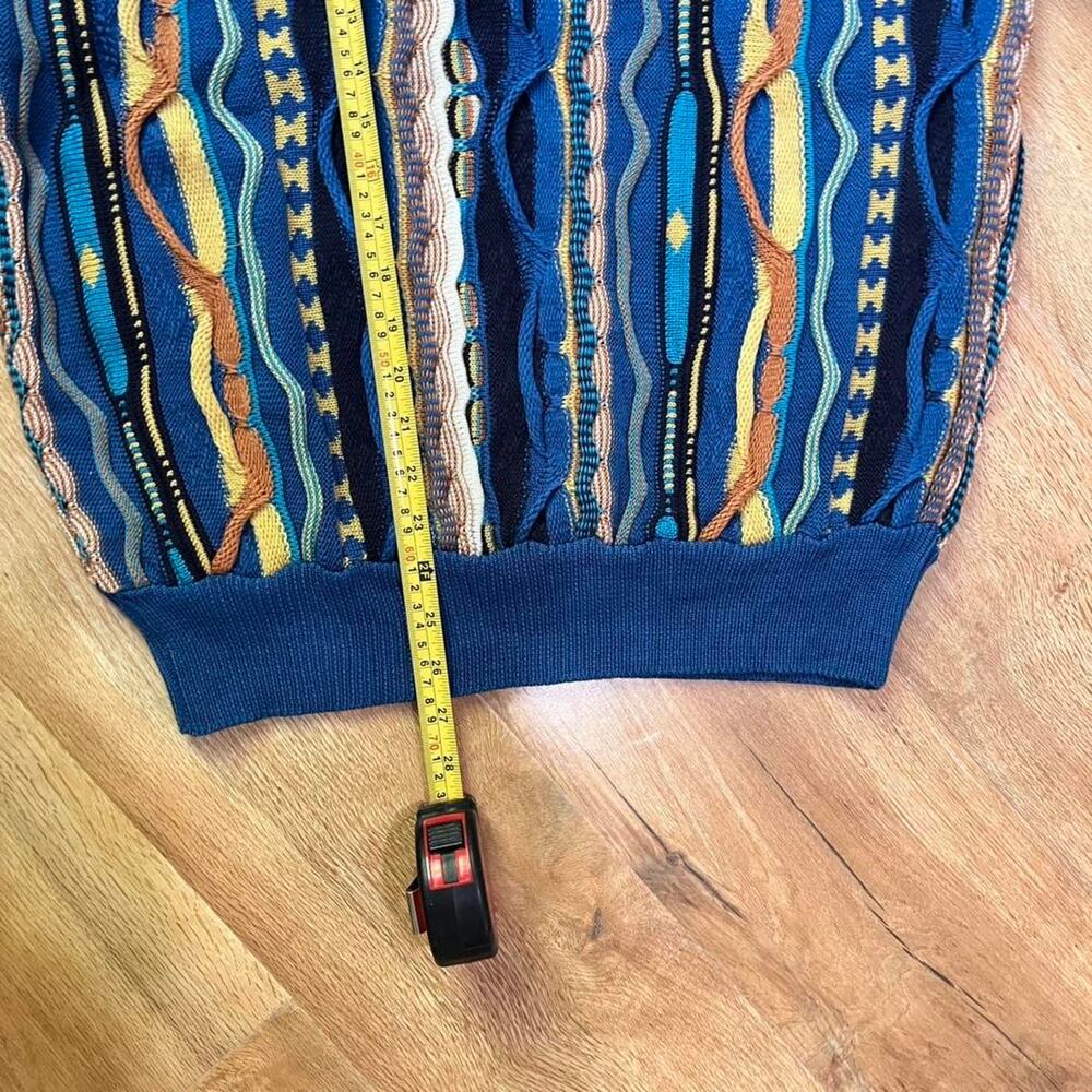 Chovert Coogi Style Sweater Blue Cotton Knit Jumper Large Cotton Quiet Luxury - Picture 5 of 7